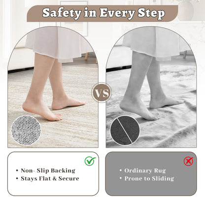 Washable Modern Area Rug with Non-Slip Backing