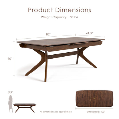 Live Edge Expandable Dining Set with Walnut Finish