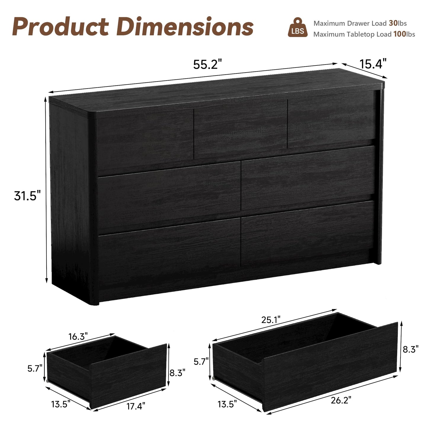 Modern 9-Drawer Bedroom Set with Matching Nightstands