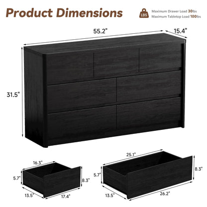 Modern 9-Drawer Bedroom Set with Matching Nightstands