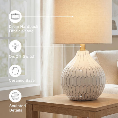 Wardmont 18-Inch Dimensional Ceramic Table Lamp