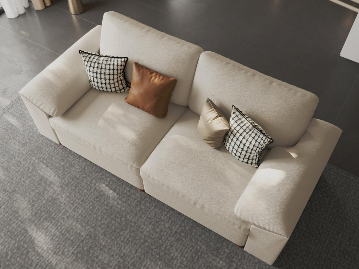 Faux Leather Modular Sectional Sofa for Large Spaces