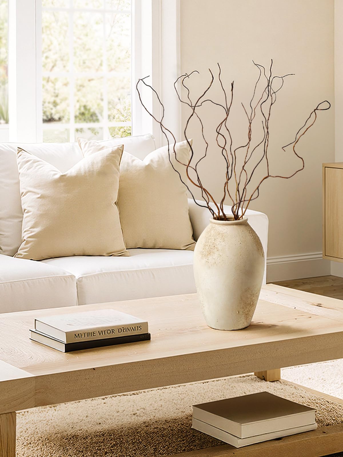 Wabi Sabi Rustic Ceramic Floor Vase in Greige