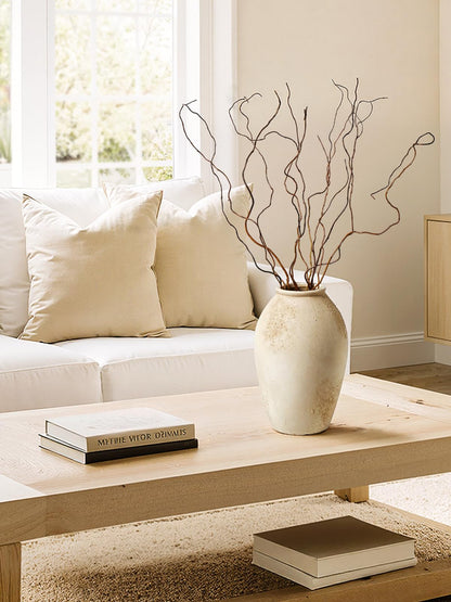 Wabi Sabi Rustic Ceramic Floor Vase in Greige