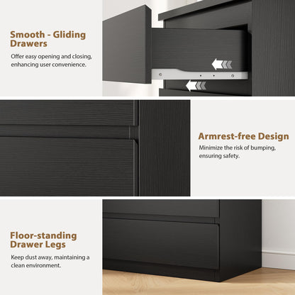 Modern 5-Drawer Bedroom Dresser with Slim Profile