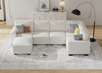 Oversized Modular Sectional Sofa with Ottoman
