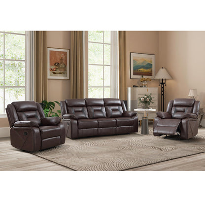 Faux Leather Reclining Living Room Furniture Set