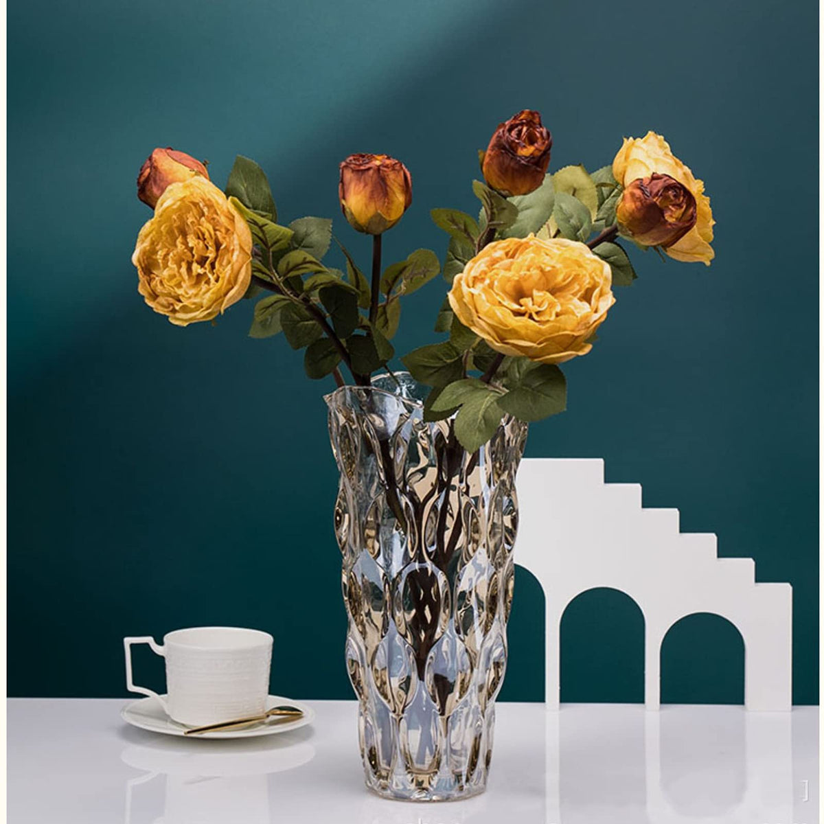 Thick Glass Flower Vase for Table Centerpieces