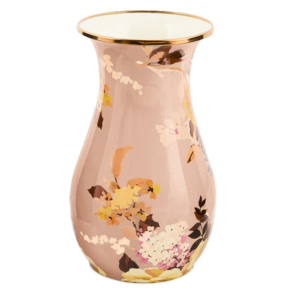 Tall Enamel Decorative Vase with Sculptural Design