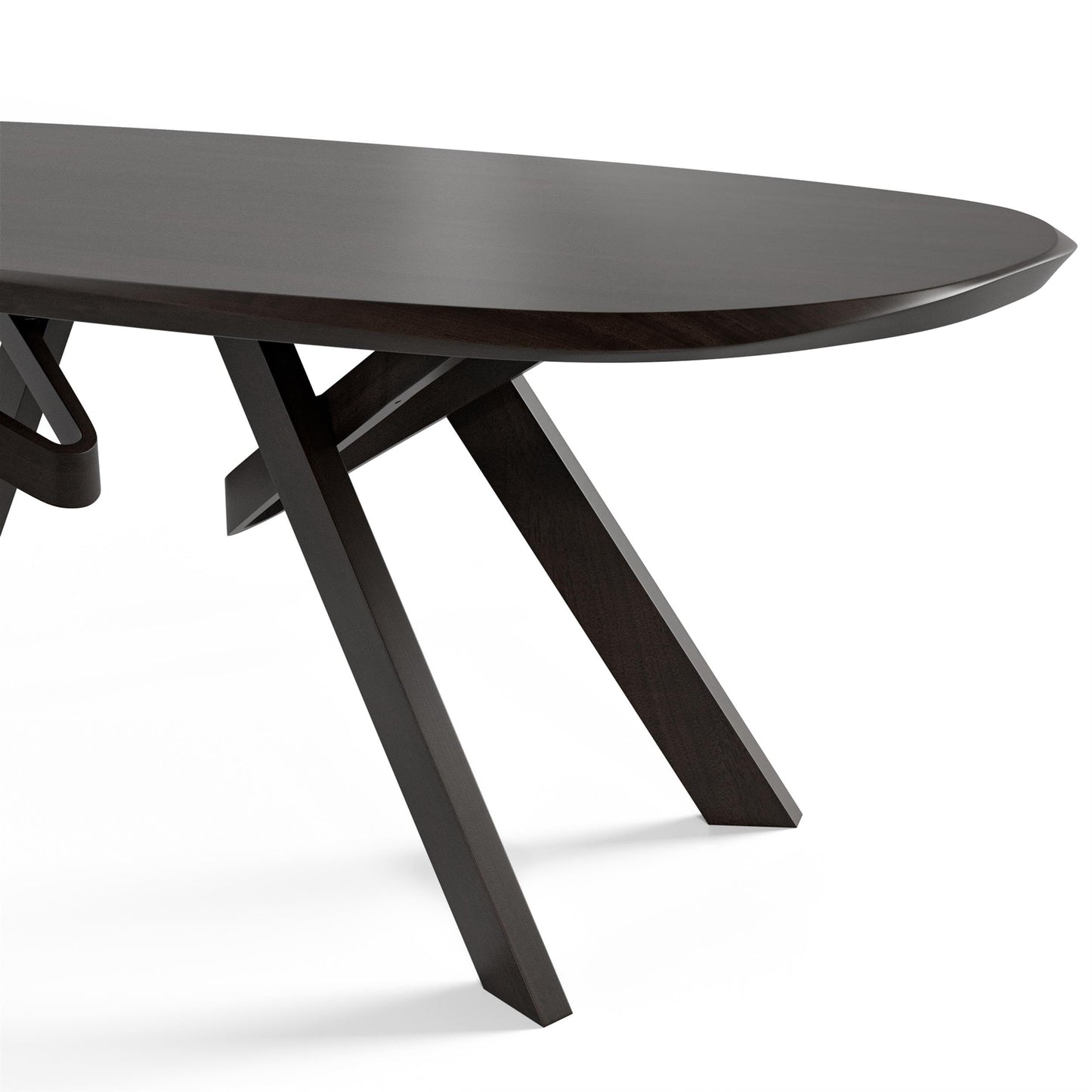 Mid-Century Solid Wood Rectangular Dining Table