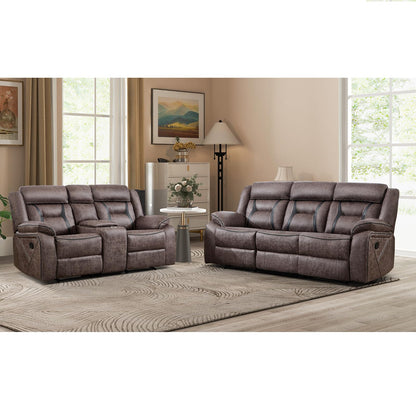 Faux Leather Reclining Living Room Furniture Set