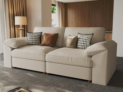 Faux Leather Modular Sectional Sofa for Large Spaces