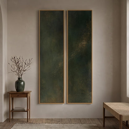 Vertical Abstract Framed Canvas Wall Art Set of 2