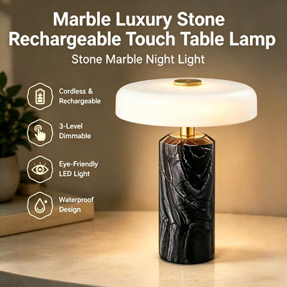 Marble Rechargeable Touch Table Lamp with Dimmer