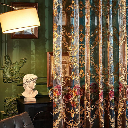 Luxury Embroidered Curtains with Floral Detailing