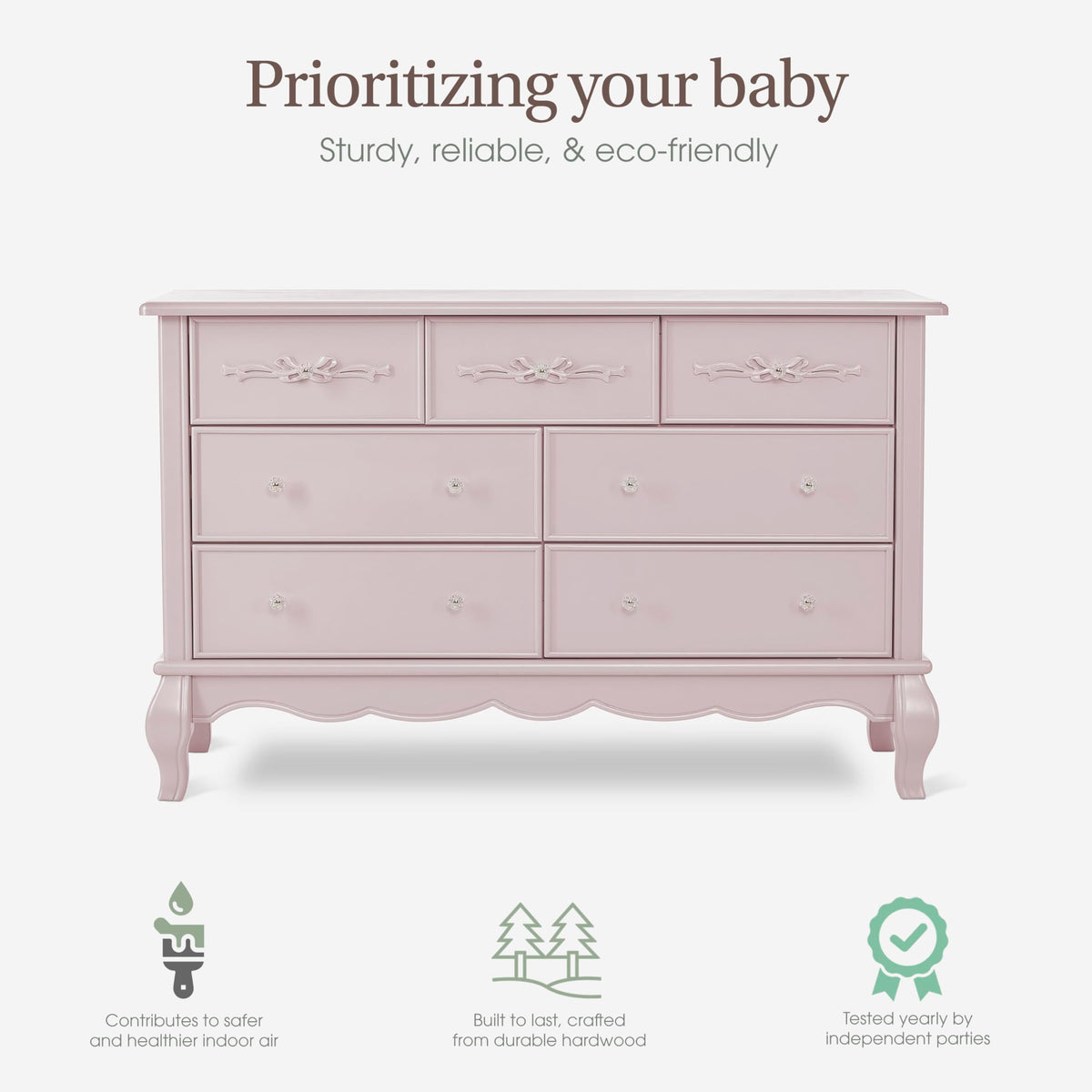 Aurora 7-Drawer Double Dresser with Elegant Detailing