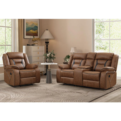 Faux Leather Reclining Living Room Furniture Set