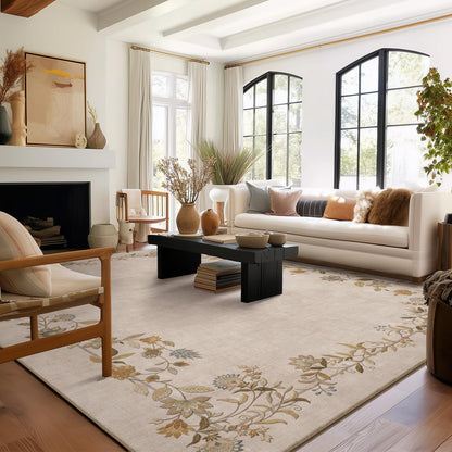 Washable Vintage Runner Rug with Non-Slip Backing