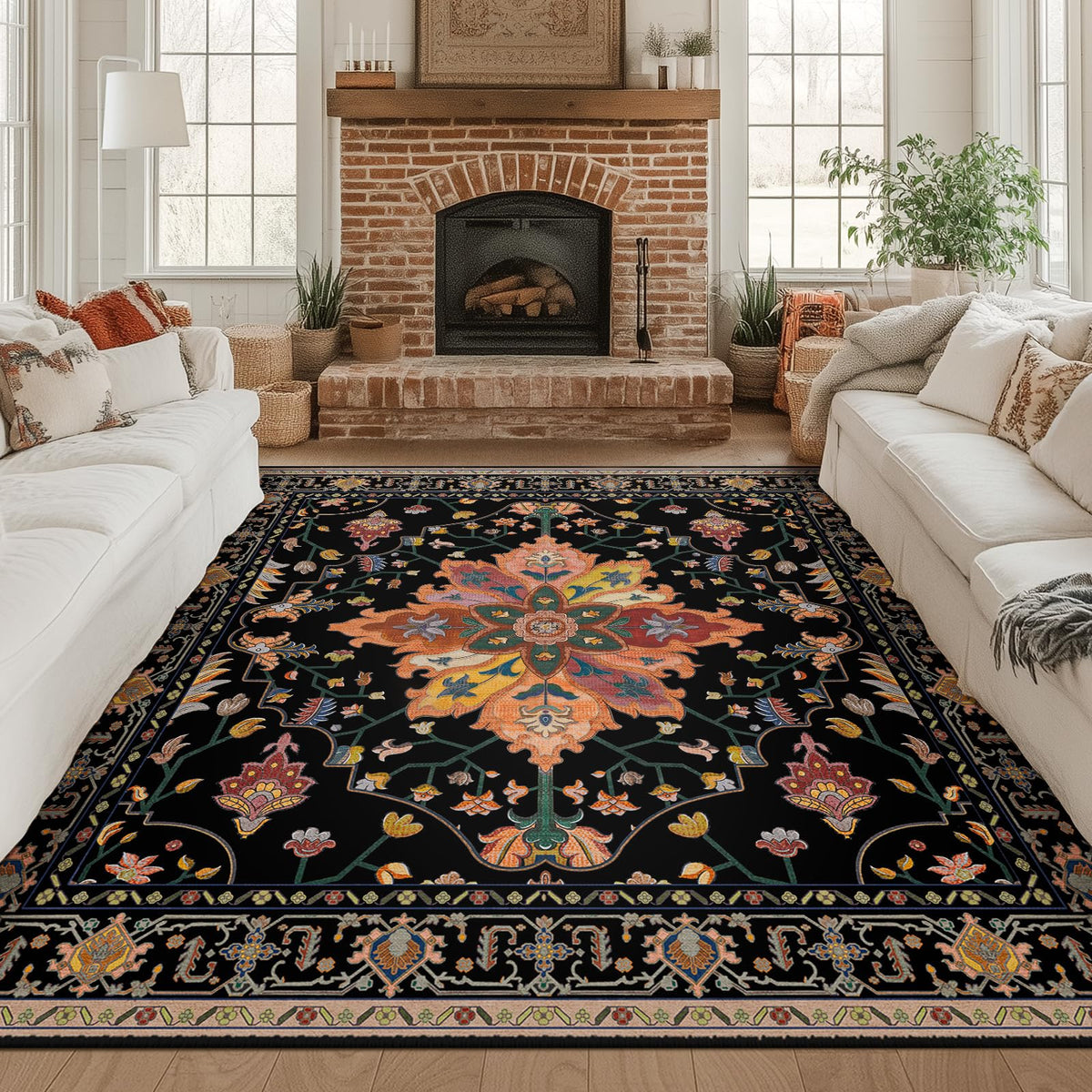Washable Area Rug with Soft Non-Slip Backing