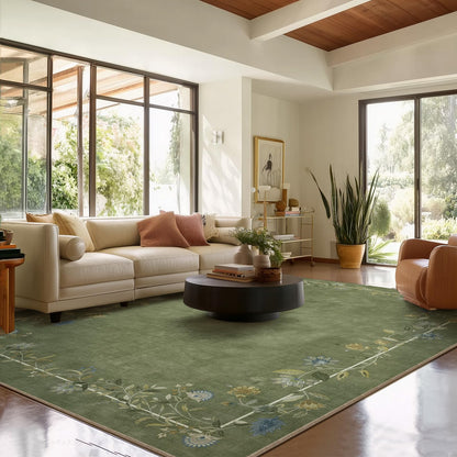 Washable Vintage Runner Rug with Non-Slip Backing