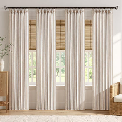 Pinch Pleated Linen Curtains with Light Filtering