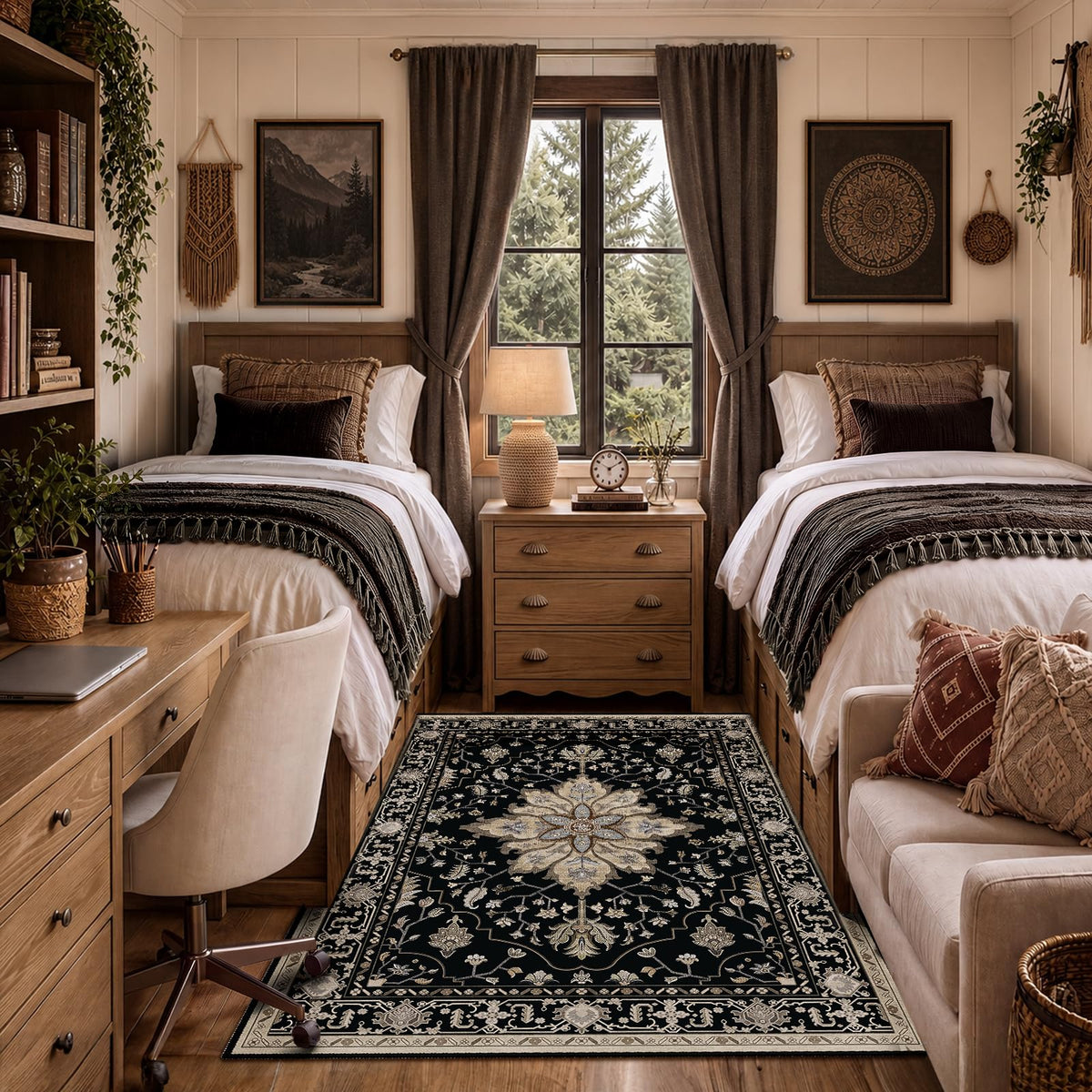 Washable Area Rug with Soft Non-Slip Backing