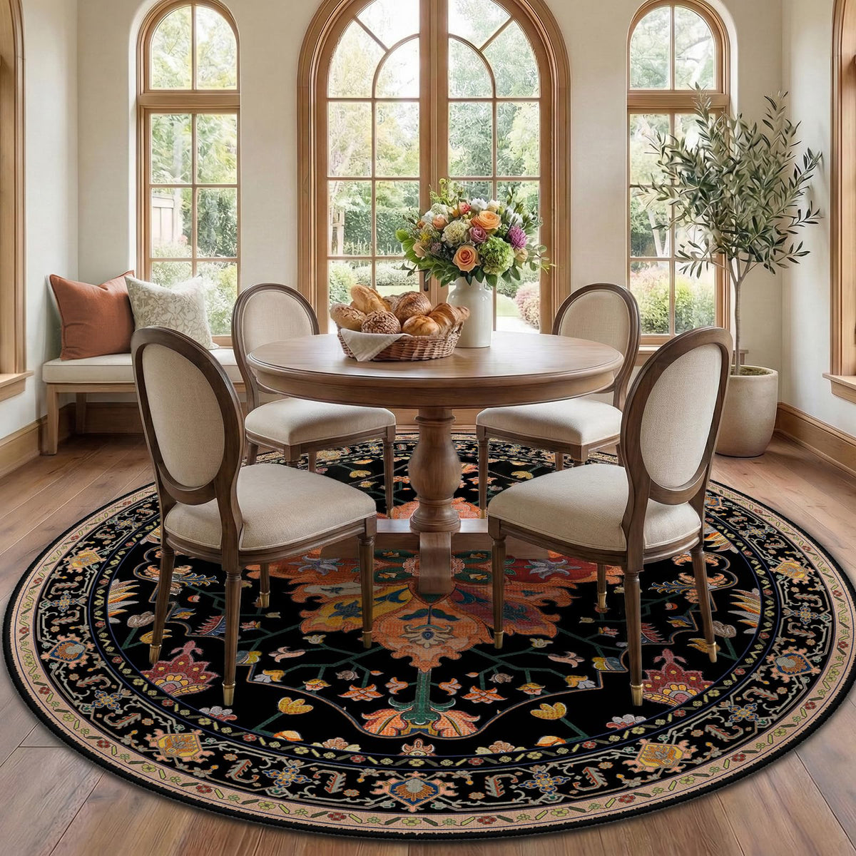 Washable Area Rug with Soft Non-Slip Backing