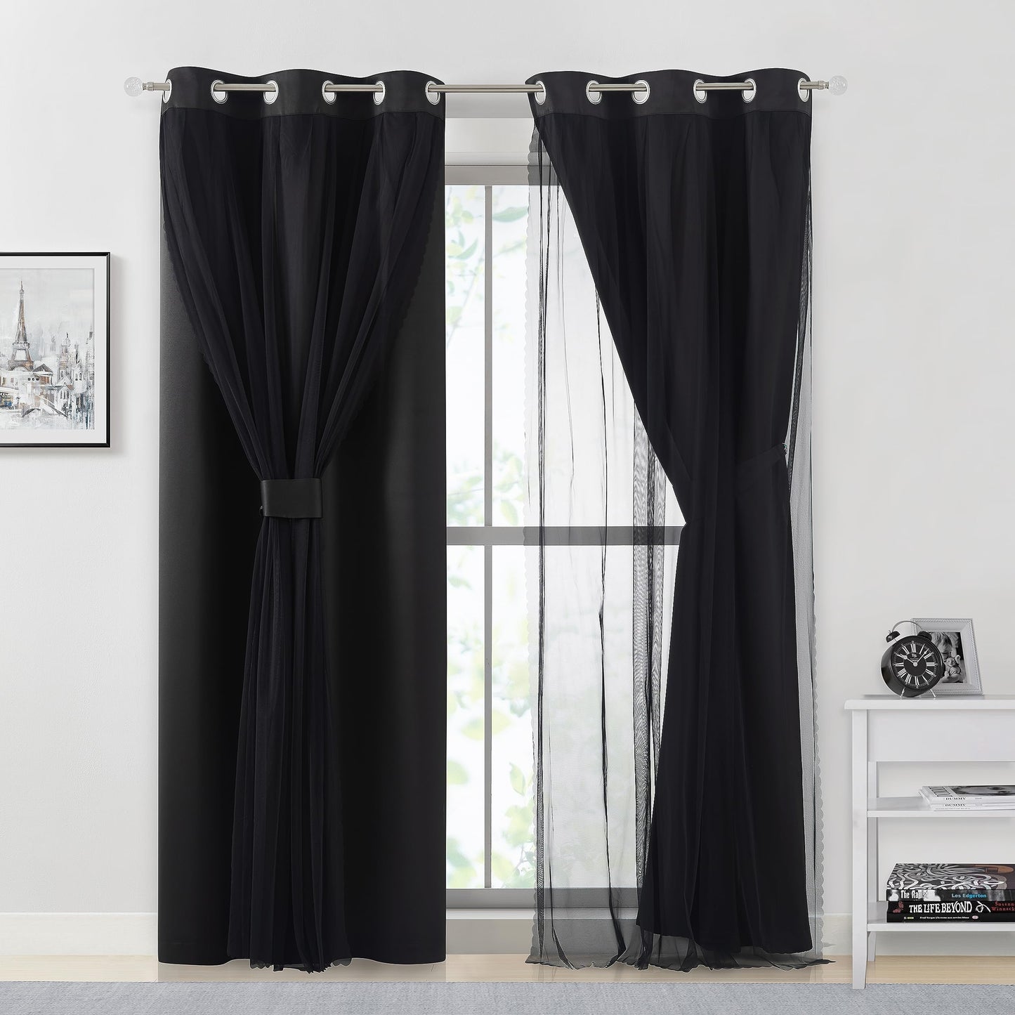 Overlay Grommet Curtains with Layered Draping