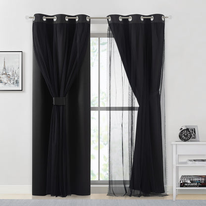 Overlay Grommet Curtains with Layered Draping