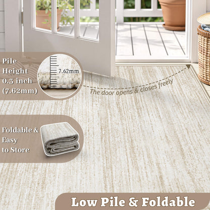 Washable Modern Area Rug with Non-Slip Backing