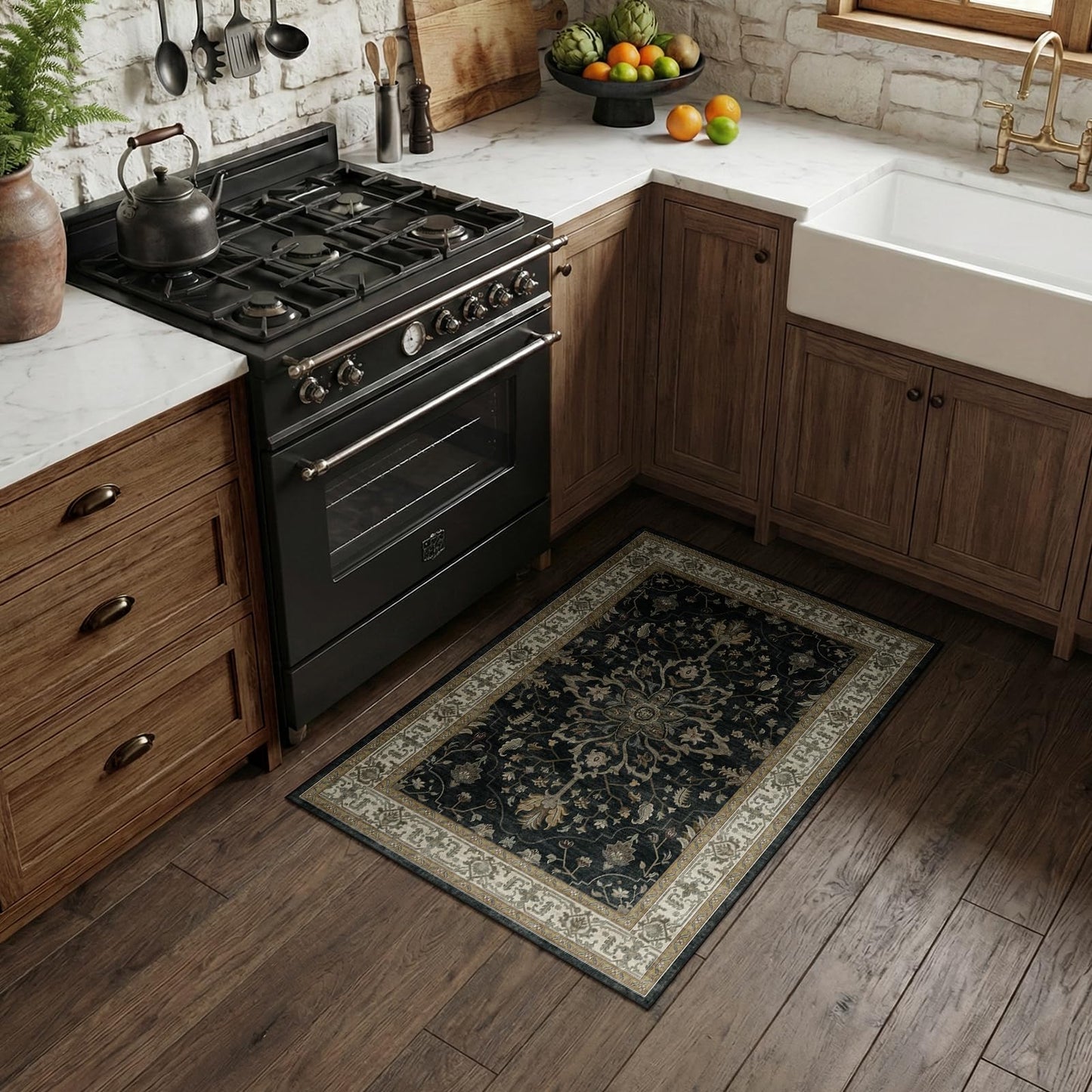 Washable Area Rug with Soft Non-Slip Backing