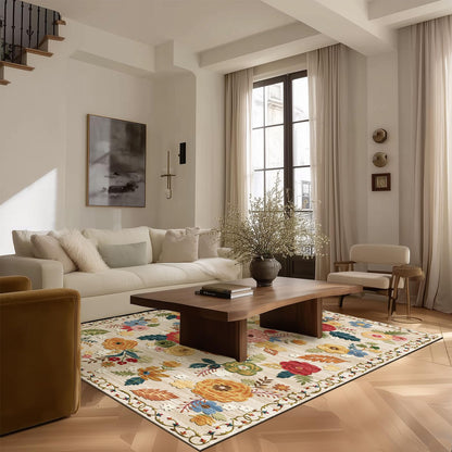 Washable Vintage Runner Rug with Non-Slip Backing