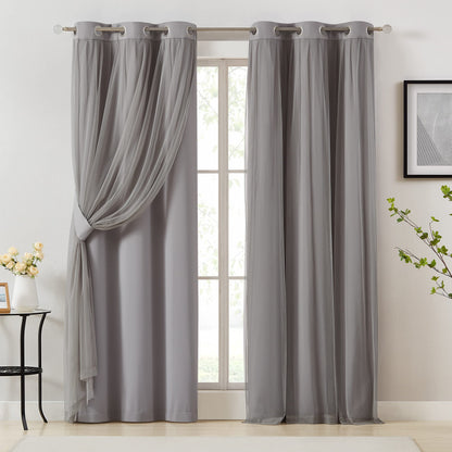 Overlay Grommet Curtains with Layered Draping