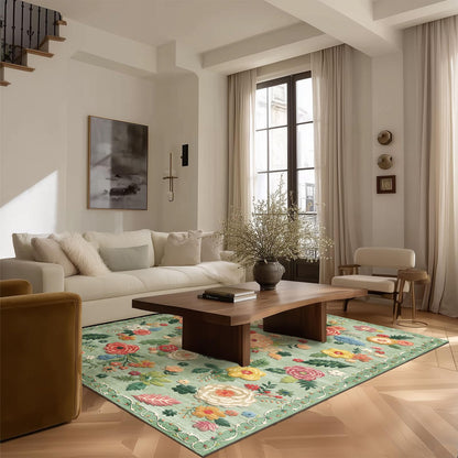 Washable Vintage Runner Rug with Non-Slip Backing