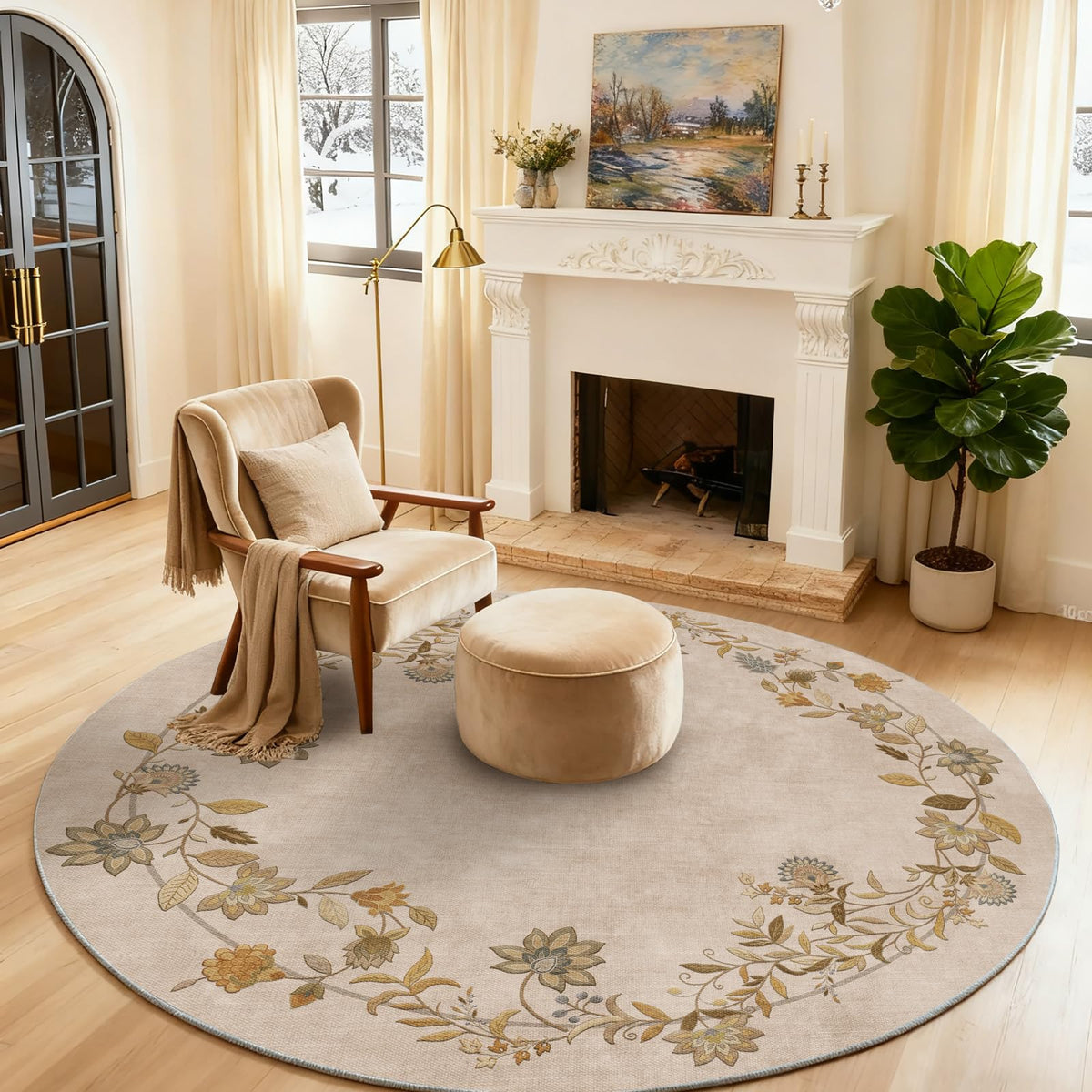 Washable Vintage Runner Rug with Non-Slip Backing