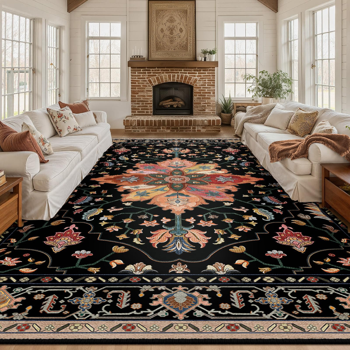 Washable Area Rug with Soft Non-Slip Backing