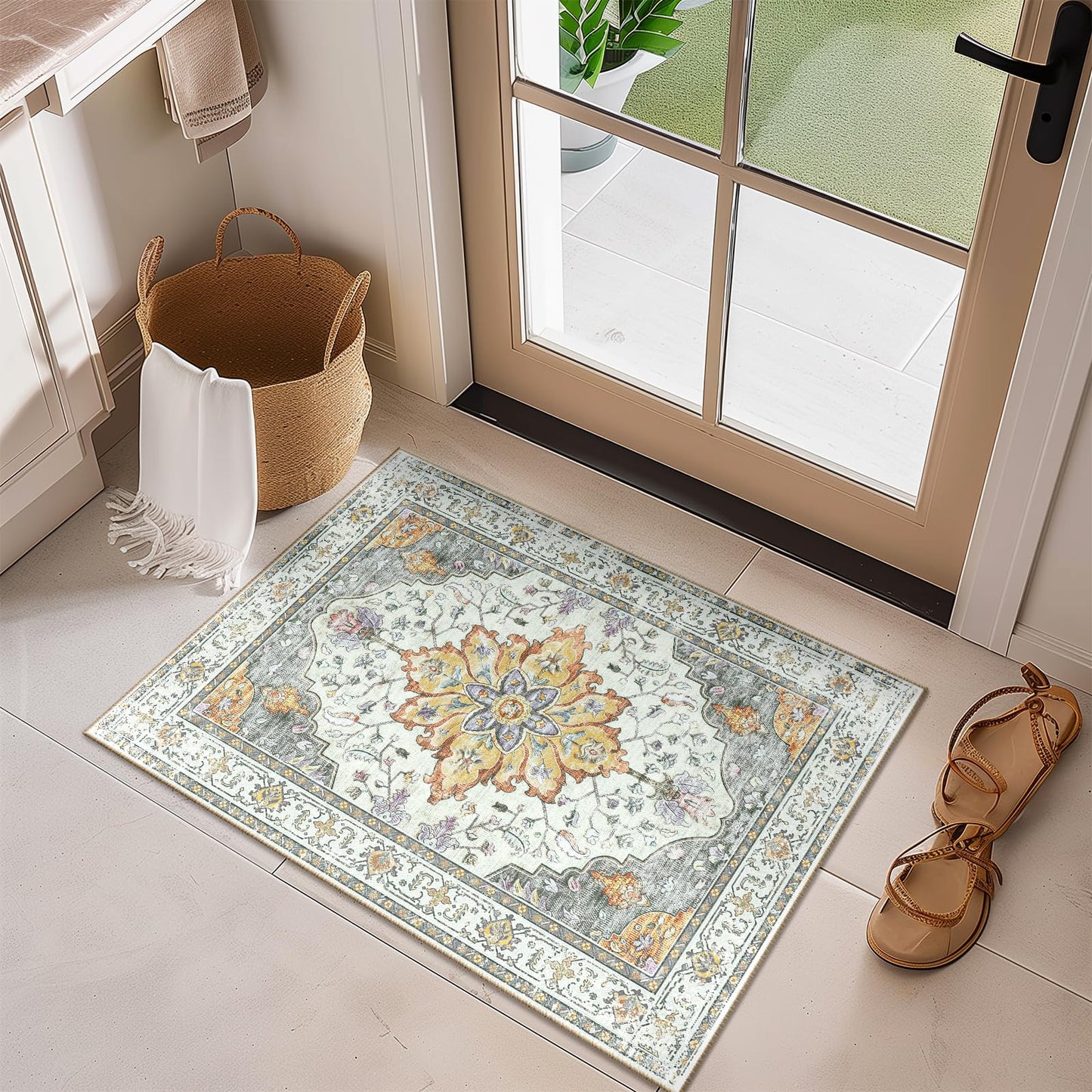 Washable Area Rug with Soft Non-Slip Backing