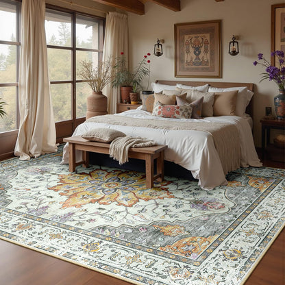 Washable Area Rug with Soft Non-Slip Backing