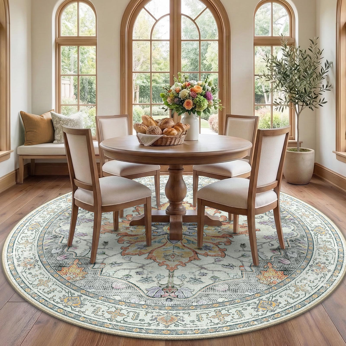Washable Area Rug with Soft Non-Slip Backing