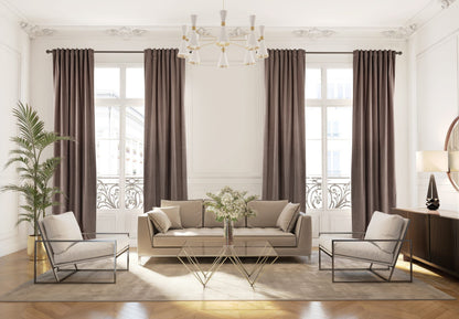 Luxury Matte Velvet Extra Long Curtain Panel