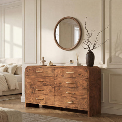 Curved 63-Inch Modern Dresser with Spacious Storage