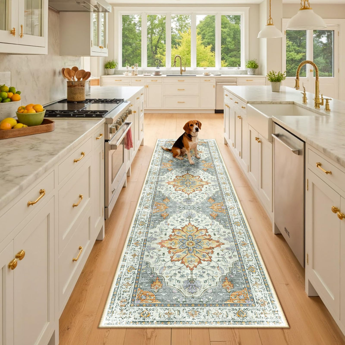 Washable Area Rug with Soft Non-Slip Backing