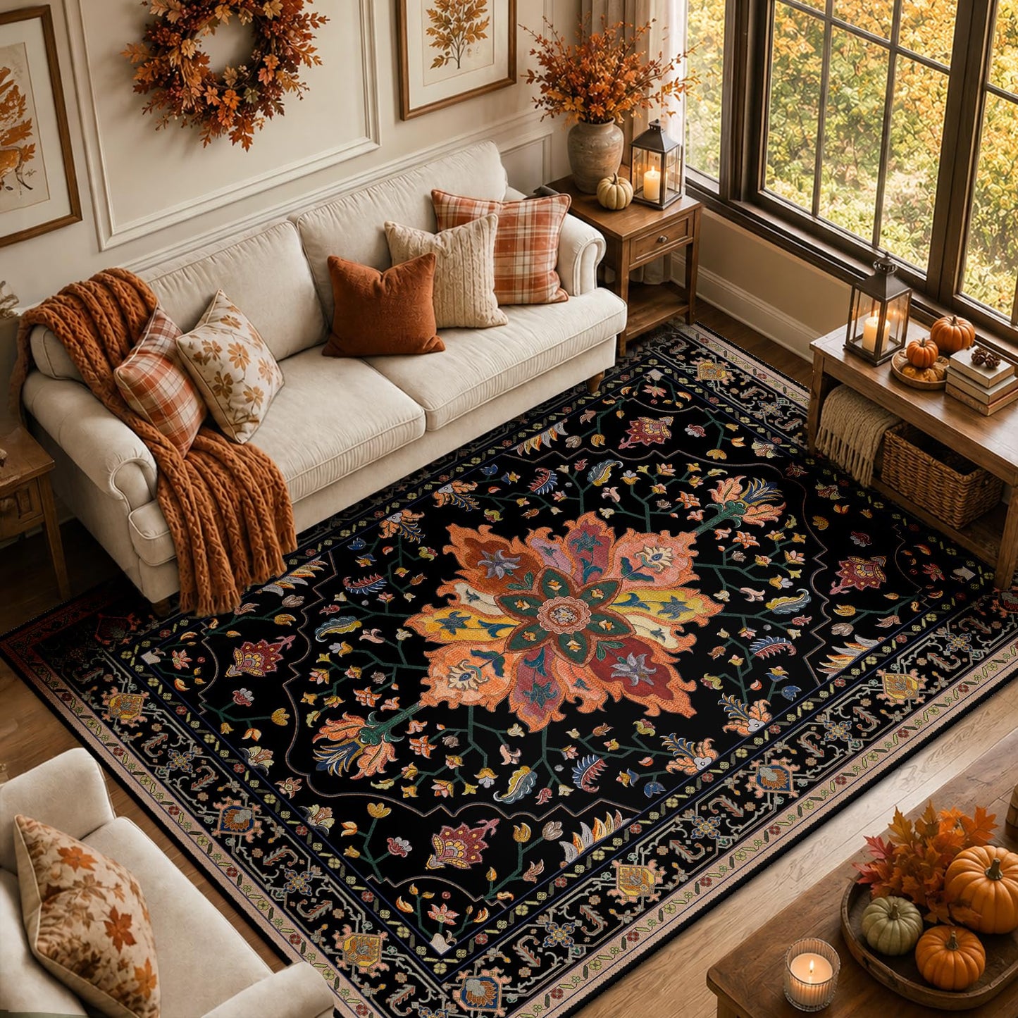 Washable Area Rug with Soft Non-Slip Backing