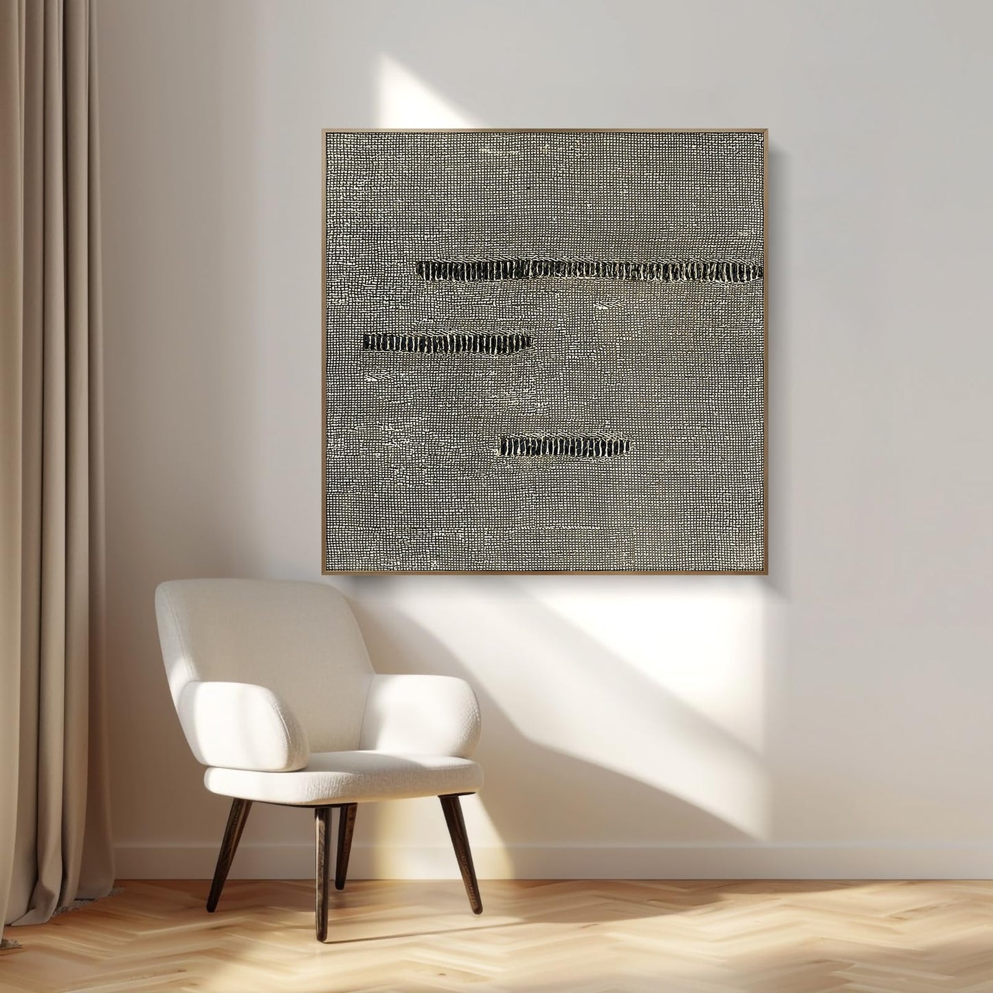 Oversized Blue & White Canvas Wall Art Painting