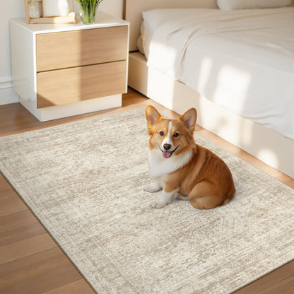 Washable Area Rug with Non-Slip Backing