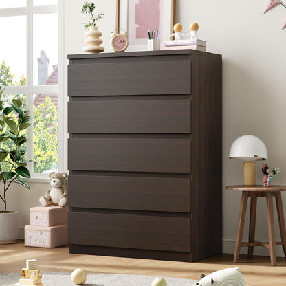 Modern 5-Drawer Bedroom Dresser with Slim Profile
