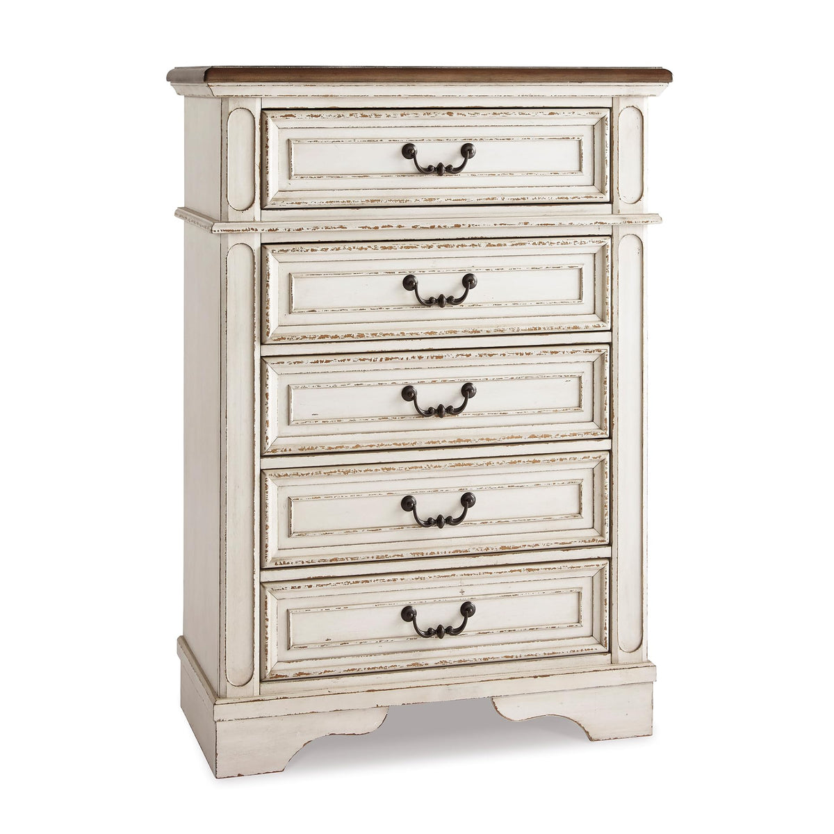 Realyn Vintage 5-Drawer Chest with Elegant Detailing