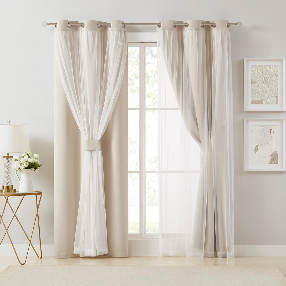 Overlay Grommet Curtains with Layered Draping