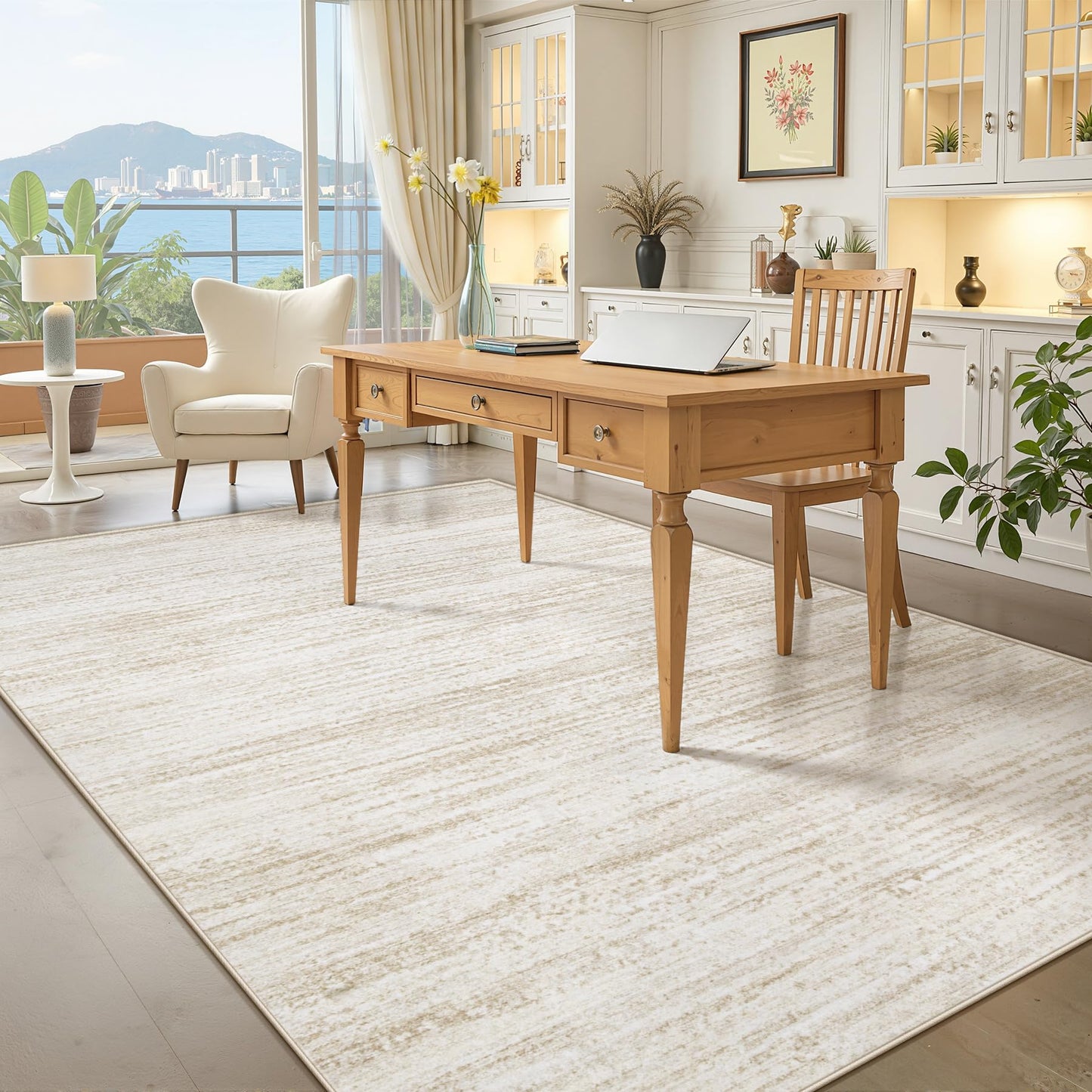 Washable Modern Area Rug with Non-Slip Backing