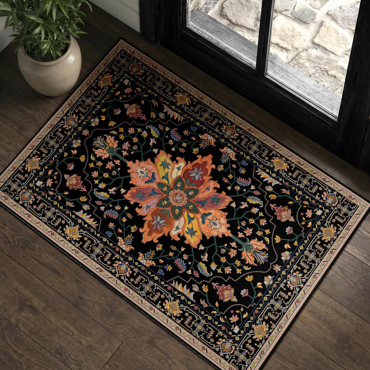 Washable Area Rug with Soft Non-Slip Backing